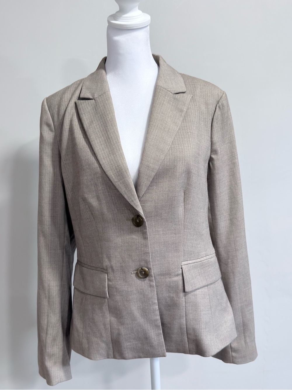 Banana Republic Beige Tailored Two-Button Blazer